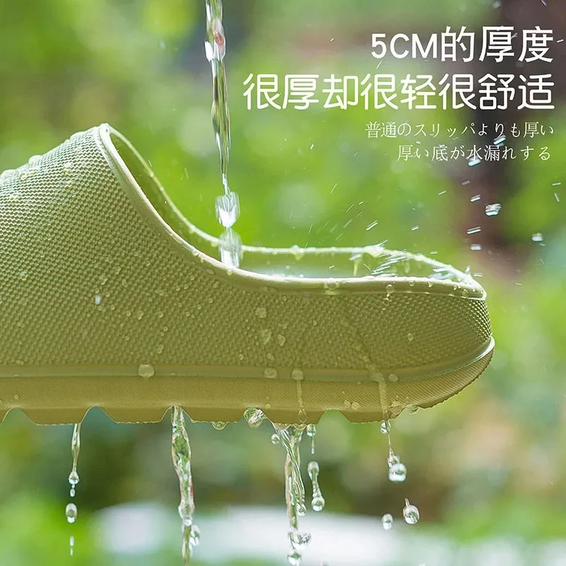 Bathroom Quick-drying EVA Slipper for Woman Spring No-slips Hollowed Shoes Slides Couple Man Female Light Platform Slippers