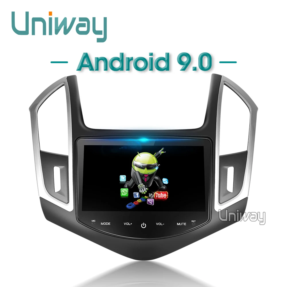 Uniway AXKLZ8071 2 din android 9.0 car dvd for Chevrolet Cruze 2013 car radio gps navigation with steering wheel