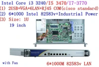 6 intel pci e 1000m 82583v gigabit lan b75 1u firewall appliance i3 3240 3 4ghz processor pfsense firewall network hardware