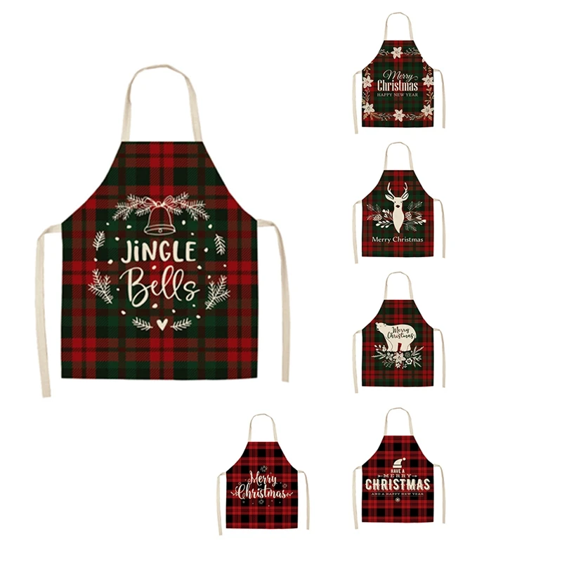 

Linen Merry Christmas Apron Christmas Decorations for Home Kitchen Accessories Anti-Oil and Antifouling Apron