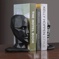 resin human face brain bookends vintage book stand adjustable bookshelf stand for books home office decorations desk organizer