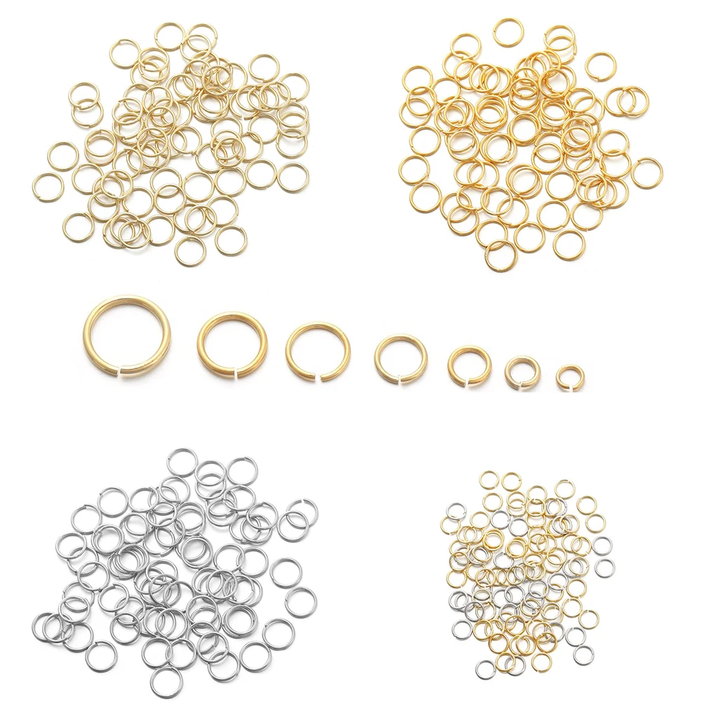 

50-200pcs/lot 3-10mm 18K Gold Copper Jump Rings Split Rings Connectors For Diy Jewelry Finding Making Accessories Supplies
