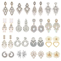 ztech new clear crystal earrings for women rhinestone jewelry geometric accessories long big bijoux wedding party christmas gift