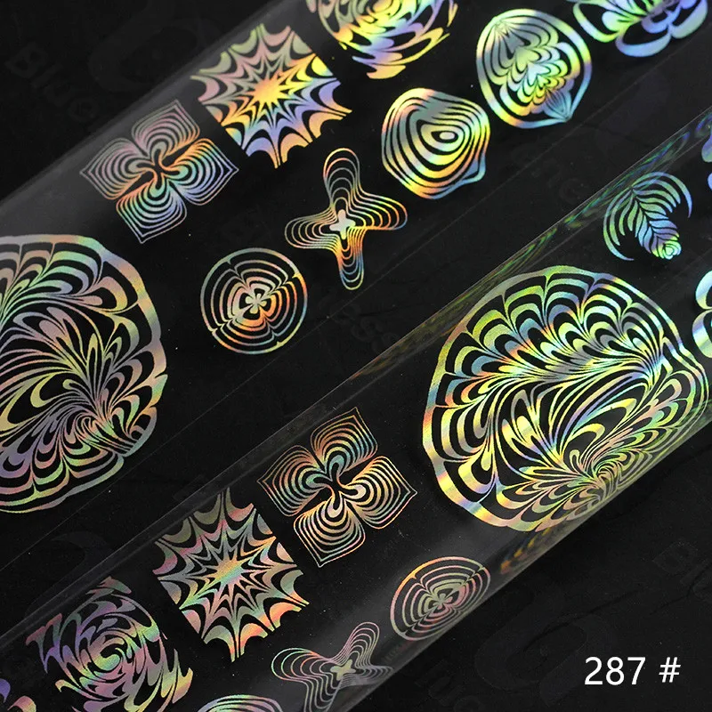 Голографическое искусство ногтей Фольга переводная наклейка 4*100 см Dream Catch Horse FloralNail Designs Сделай Сам оберточная бумага фольга s дизайн ногтей украшение - Цвет: 287