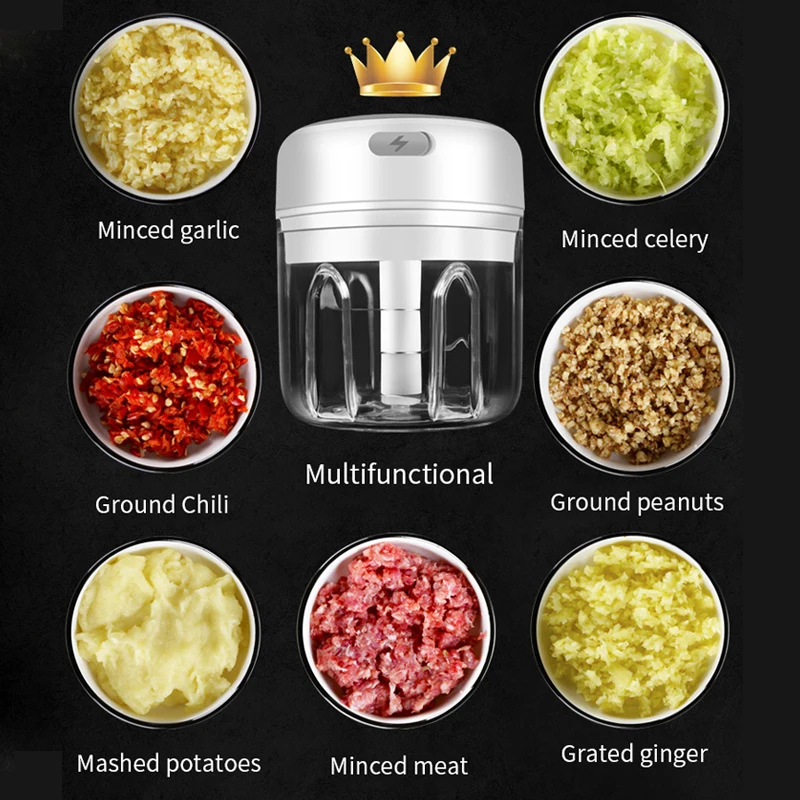 Электрический беспроводной мини-чеснок для чеснока измельчитель USB зарядка