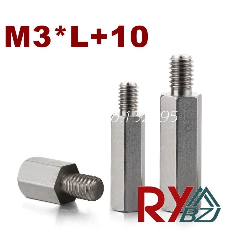M3* L+ 10 нержавеющая сталь противостояние Распорки Женский Мужской расстояние винты Резьбовая распорка Шестигранная распорка