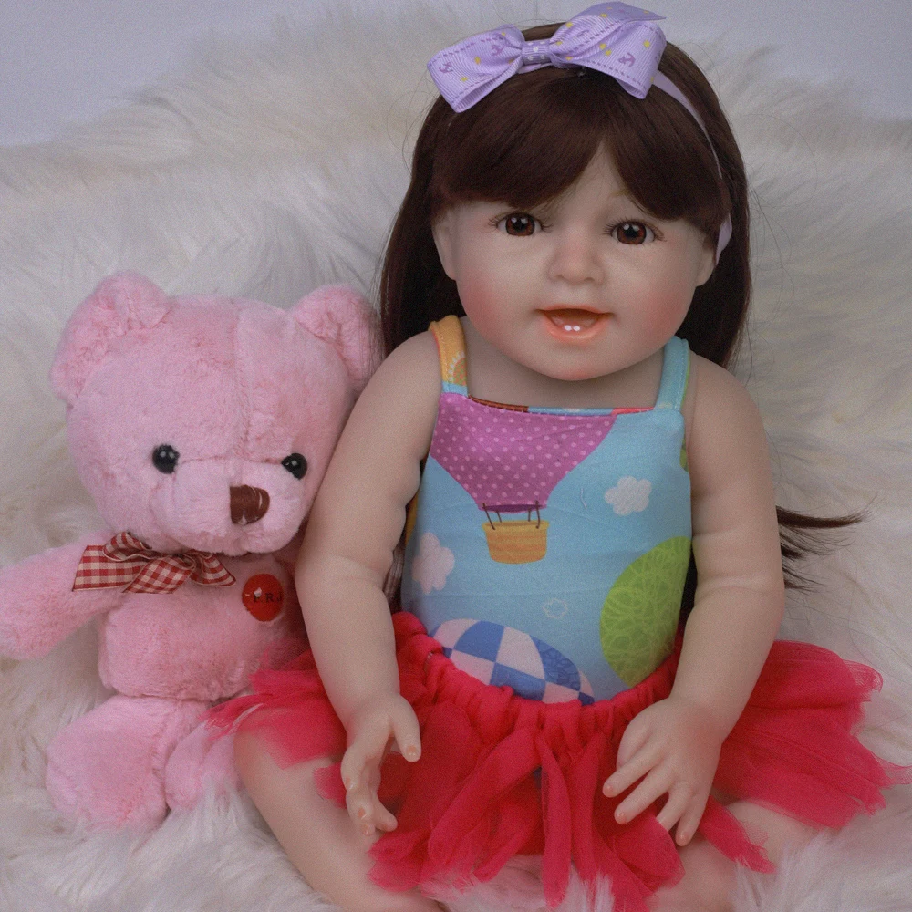 

20 "50 см Дети Ясельного возраста силиконовый Полный тела Bebe Reborn кукла игрушка для ванны Реалистичная новорожденная Детская кукла «Принцесса...
