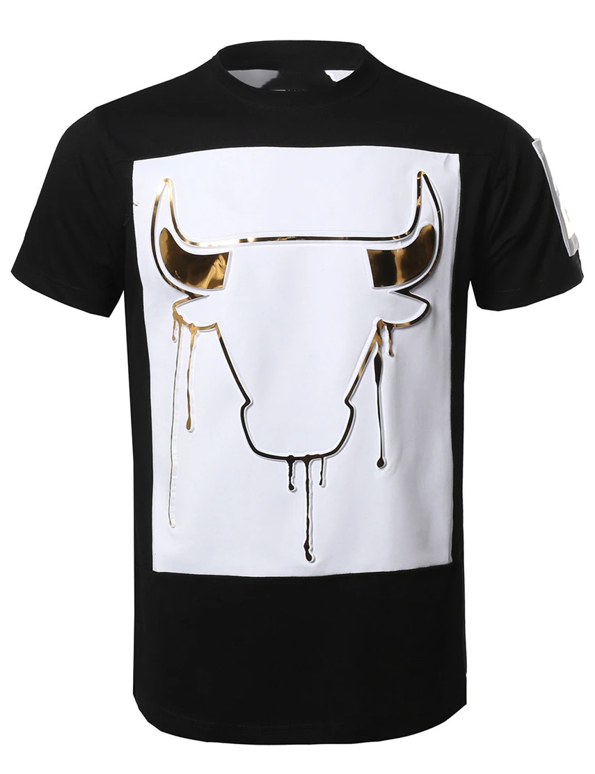 Модная одежда мужская музыкальная концертная хип хоп хипстер 3D золотая фольга с