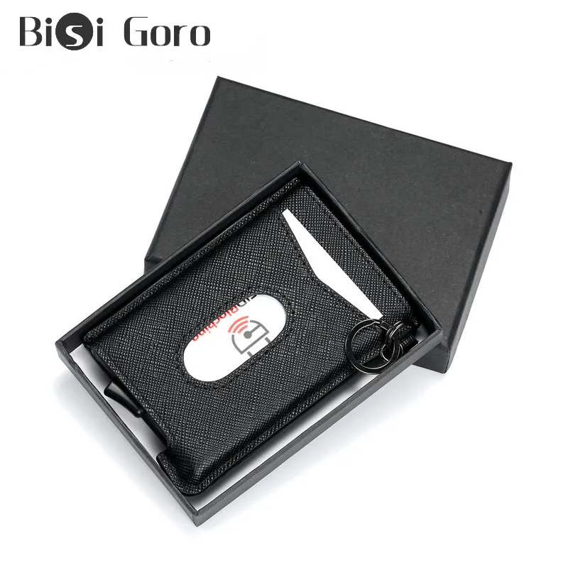 BISI GORO RFID Блокировка кредитный держатель для карт Anit theft кошелек карта мужчин и