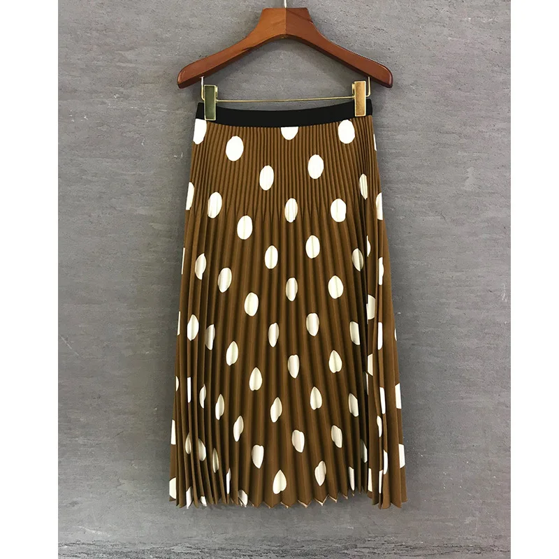 

Big Round Dot Skirt Women's Mid Length High Waist Slim New Fashion Niche Unique Pleated Skirt In Spring And Summer 2021