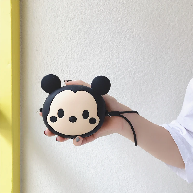 3D Cartoon Soft Silicone Earphone Bag For Girls Kids Gift Women Mini anime Coin Purse Cards Holder Zipper Small Wallets | Электроника