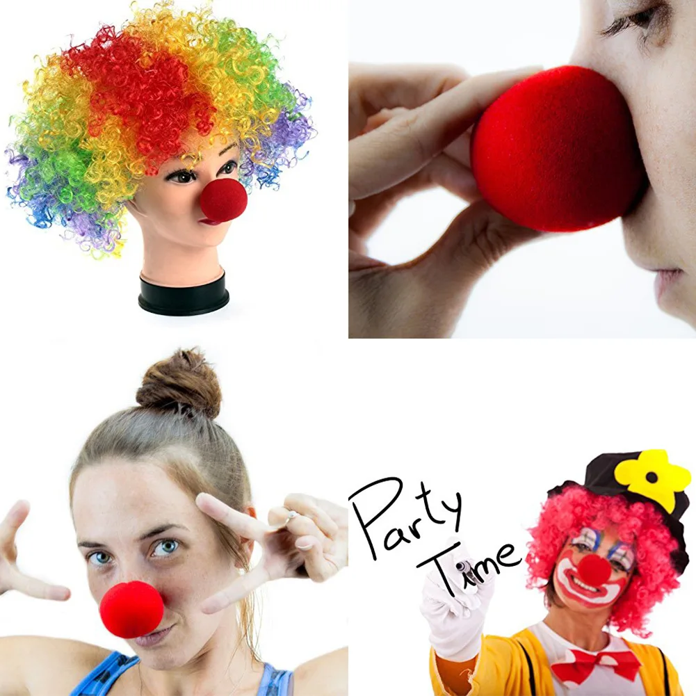25pcs Fun Red Nose Foam Circus clown nose red sponge ball foam magic props Party Supplies Halloween Accessories | Дом и сад