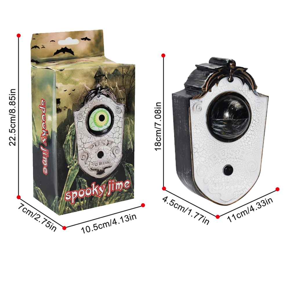 

Halloween One Eyed Doorbell Decorations Horror Accessories Scare Voice Escape House Bar Scary Rotating Eyes Halloween Ornament