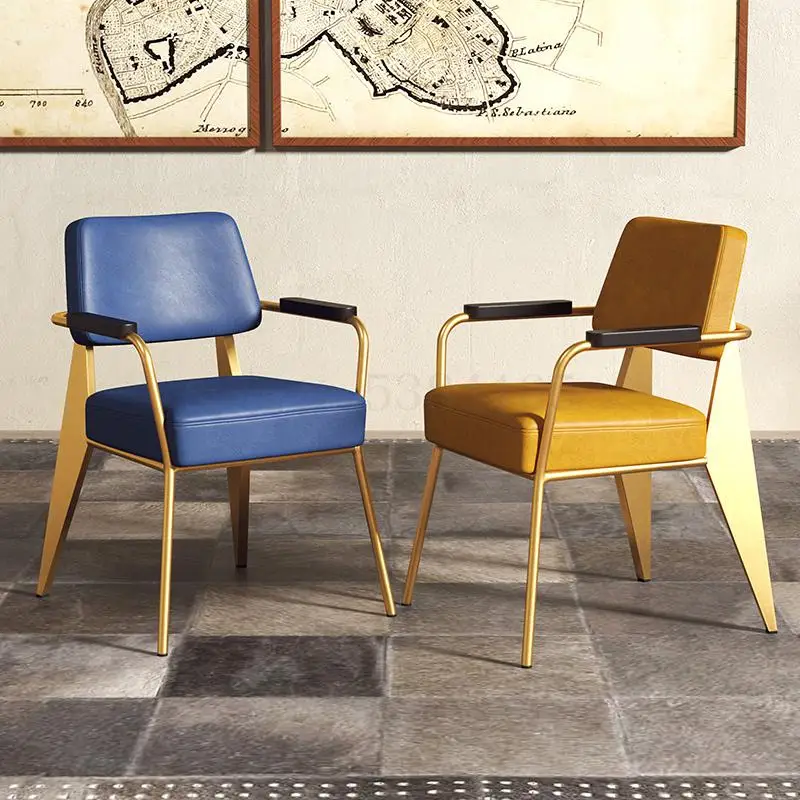 Роскошный Железный обеденный стул в скандинавском светильник простой для