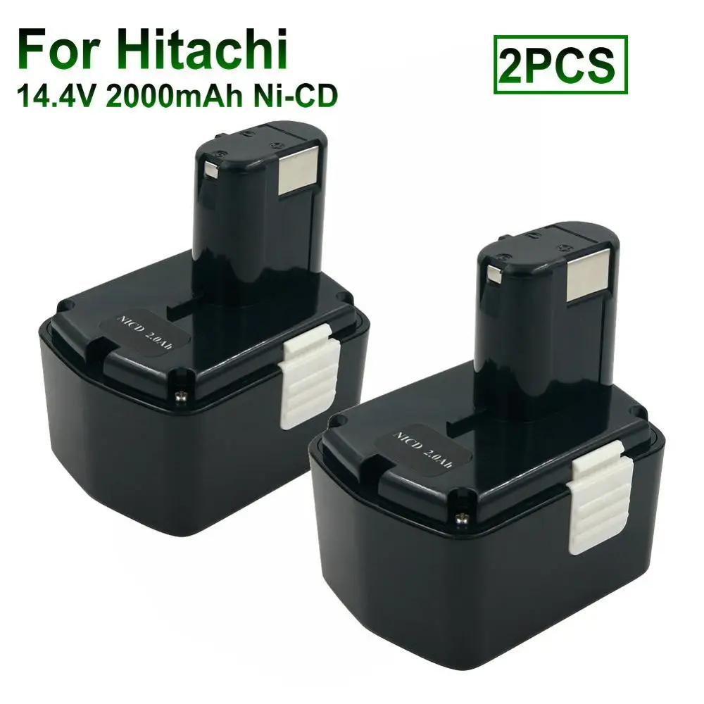 

2PCS DS14DVF3 14.4V 2.0A Ni-CD Cordless Power Tool Rechargeable Battery for Hitachi 14.4V Battery EB1412S EB1414S EB1414 EB1426H