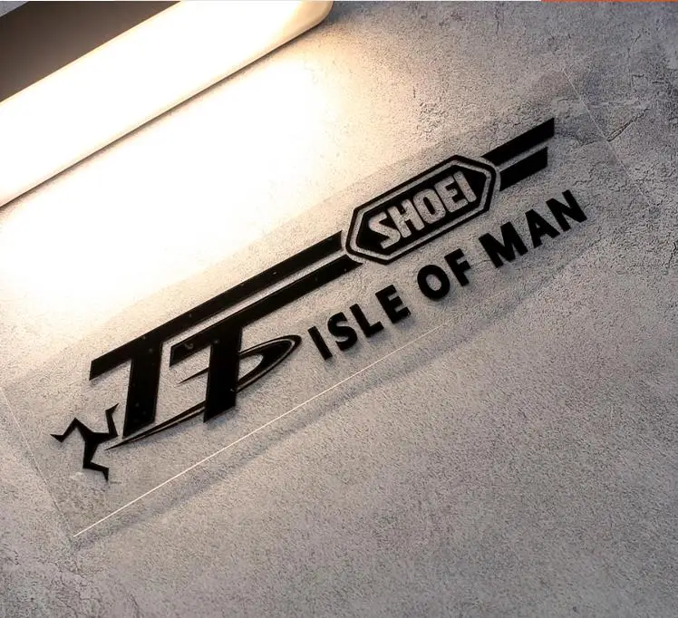 ISLE of MAN TT Races Number 1 MANX Moto GP 100mm 4" Bike-Helmet Sticker Decal 