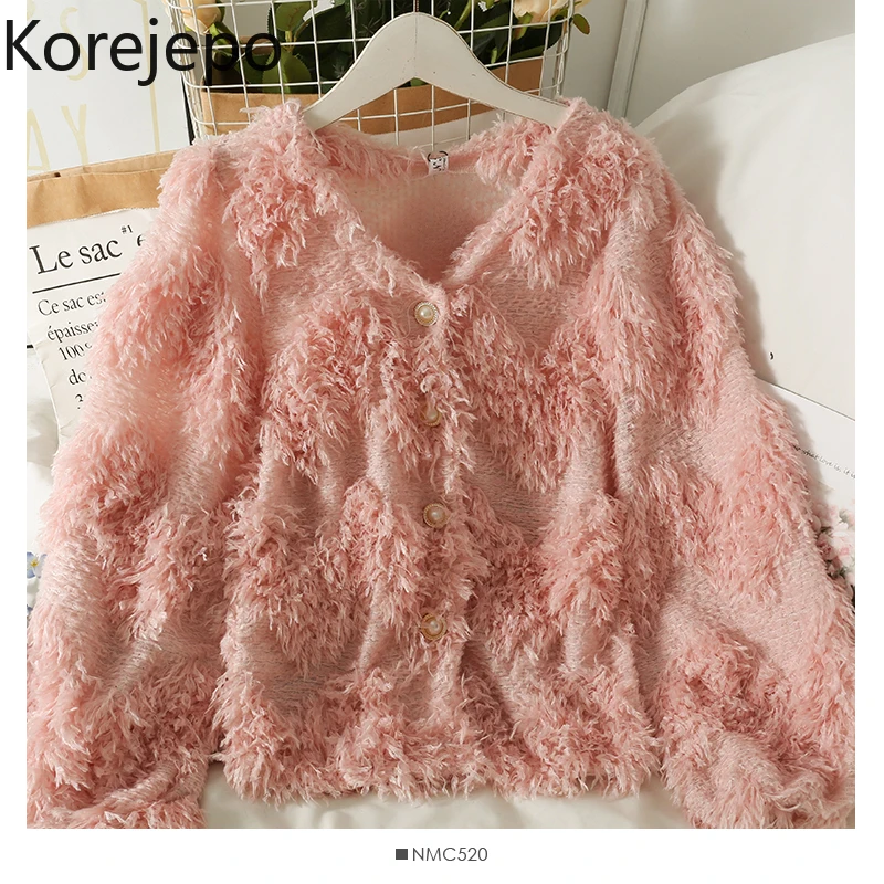 

Женские утепленные Топы кореjepo, Осень-зима 2021, Свободный Тонкий однобортный Кардиган с кисточками и круглым вырезом, пальто для женщин