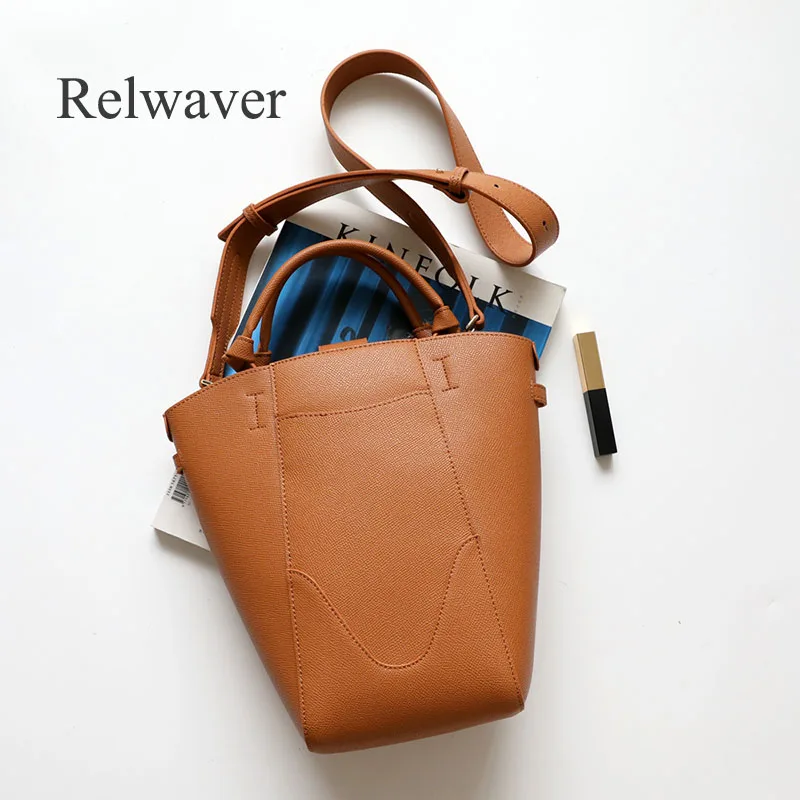 

Сумка-мешок Relwaver женская из натуральной воловьей кожи, с верхней ручкой