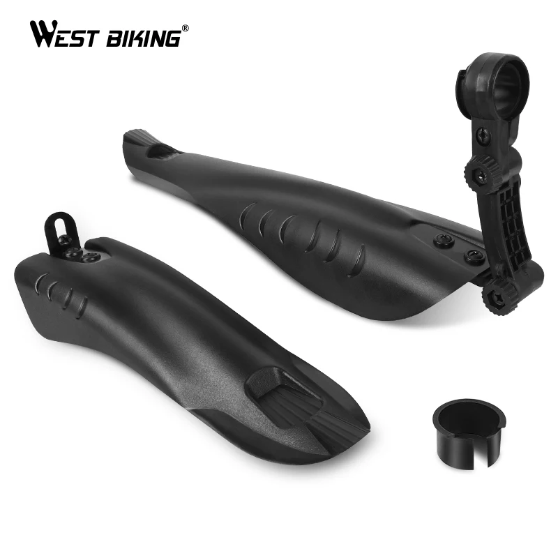 Black West Biking Велоспорт передние/задние отражатели крыла набор высокой интенсивности горный велосипед крылья для велосипеда оборудование велосипед крылья - Цвет: Black