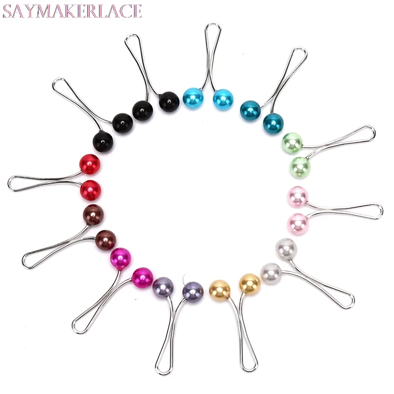 

12pcs Headscarf Shawl Scarf Lady Muslim Scarf Hijab Clips Pearl Scarf Brooch Pin