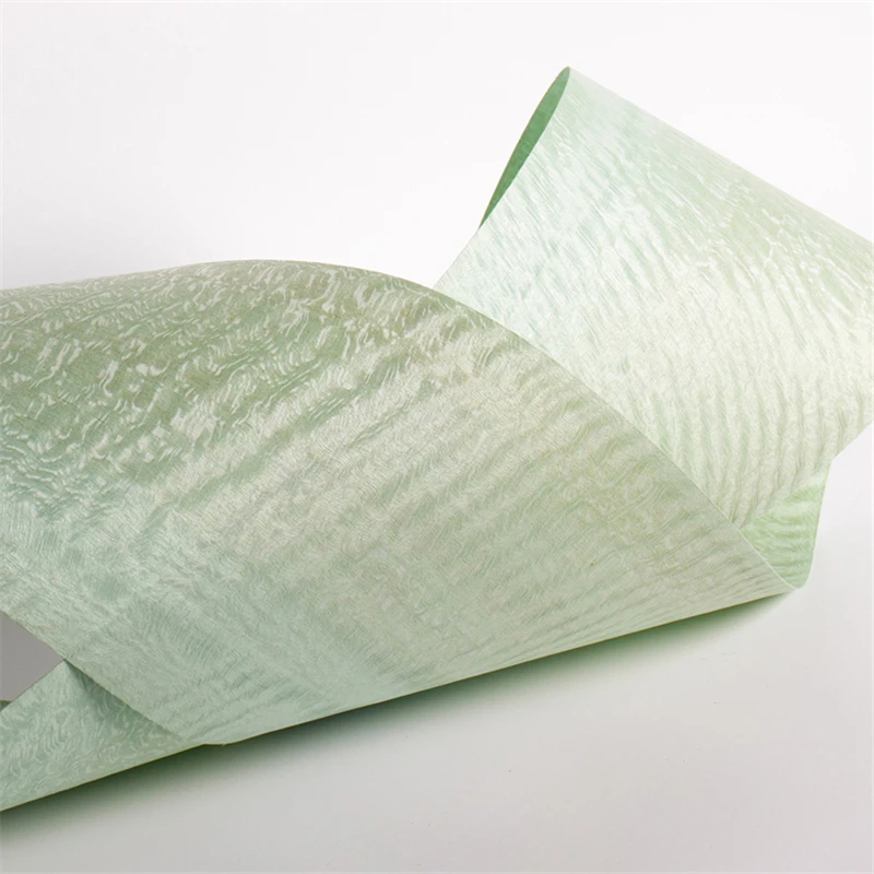 

2x Natural Genuine Dyed Lace Wood Veneer Platano for Furniture about 17cm x 2.5m 0.4mm thick Light Green