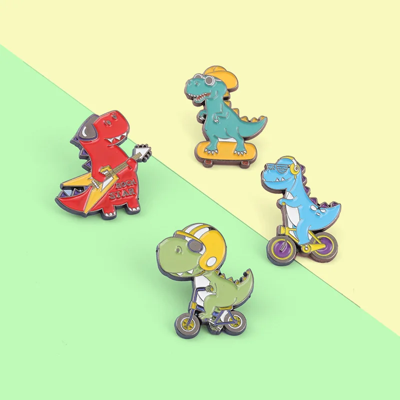

Cute Dinosaur Alloy Brooch Bag Clothes Backpack Lapel Enamel Pin Badges Cartoon Jewelry Gift For Friend Women Men Accessories