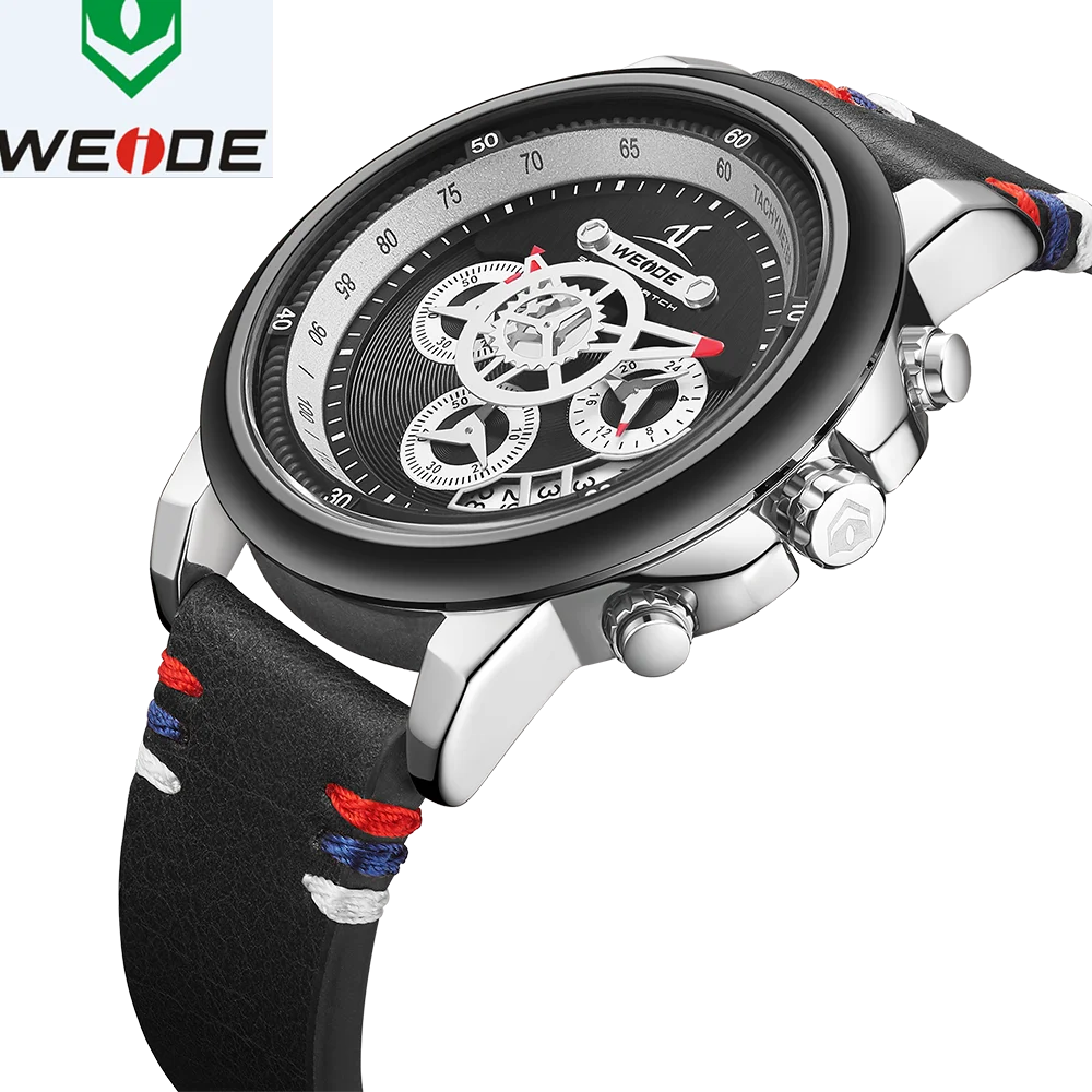 WEIDE Роскошные мужские часы европейские кожаные мужские часы высококачественные водонепроницаемые мужские часы Relogio Masculino спортивные цифровые часы с цифрами и датой