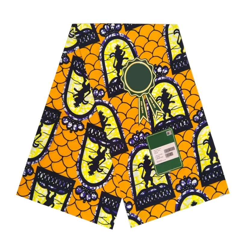 Настоящий в нигерийском стиле принты ткань 100% хлопок 6 ярдов/шт африканская