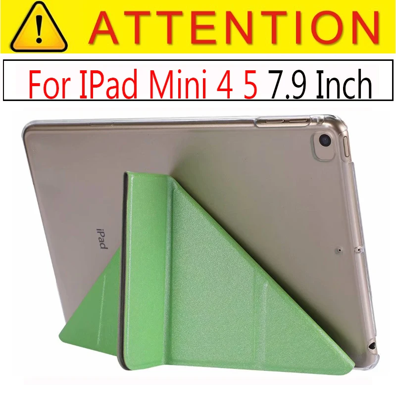 Green Ультра-тонкий чехол для IPad Mini4 чехол из искусственной кожи чехол-подставка эластичная кожа геометрический флип-чехол для Apple IPad mini 4 чехол Fundas - Цвет: Green