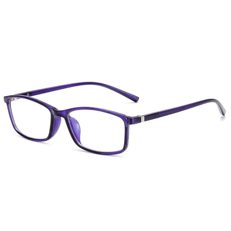 purple frame Мужские и женские очки для близорукости, оптические очки по рецепту, черная синяя оправа-1,0-1,5-2,0-2,5-3,0-3,5-4,0-4,5-5,0-5,5-6,0 - Цвет оправы: purple frame