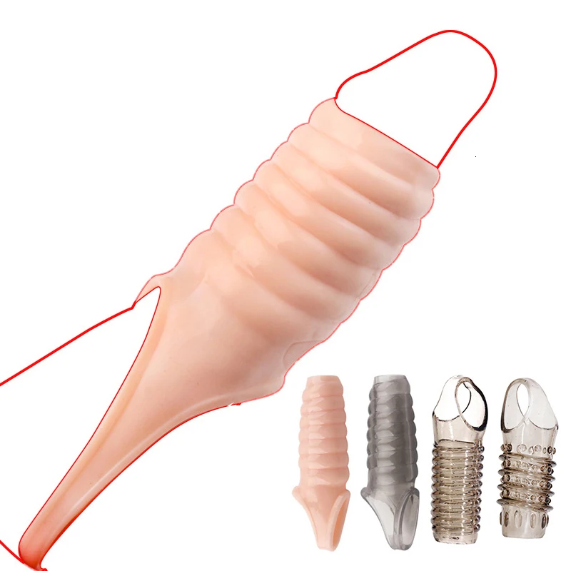 Силиконовые многоразовые насадки на пенис кольцо полового члена Enlarg Для мужчин t