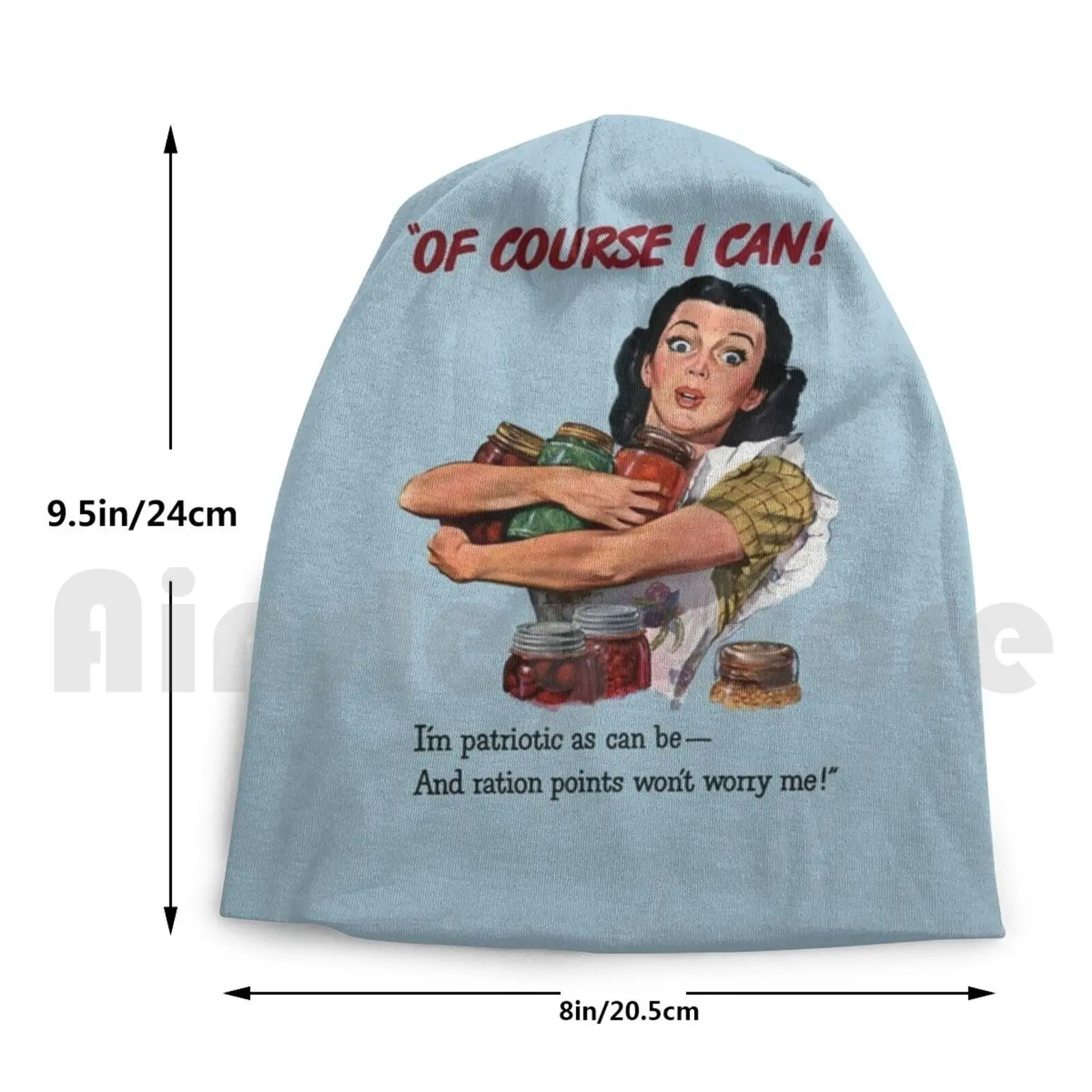 

Of Course I Can-Ww2 Propaganda Beanies Knit Hat Hip Hop War War Propaganda Ww2 Canned Goods Conservation