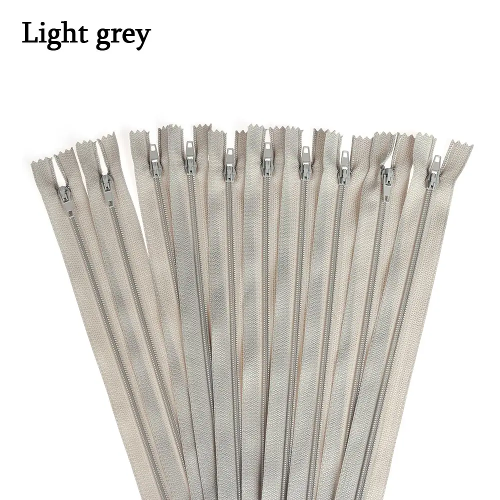 light grey 10 шт./лот 20 см длина Красочные Нейлоновые катушки молнии портной для Брюки Одежда швейные изделия ручной работы DIY аксессуары - Цвет: light grey