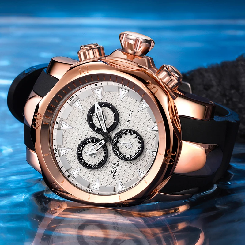 Часы наручные мужские кварцевые в стиле милитари роскошные брендовые деловые