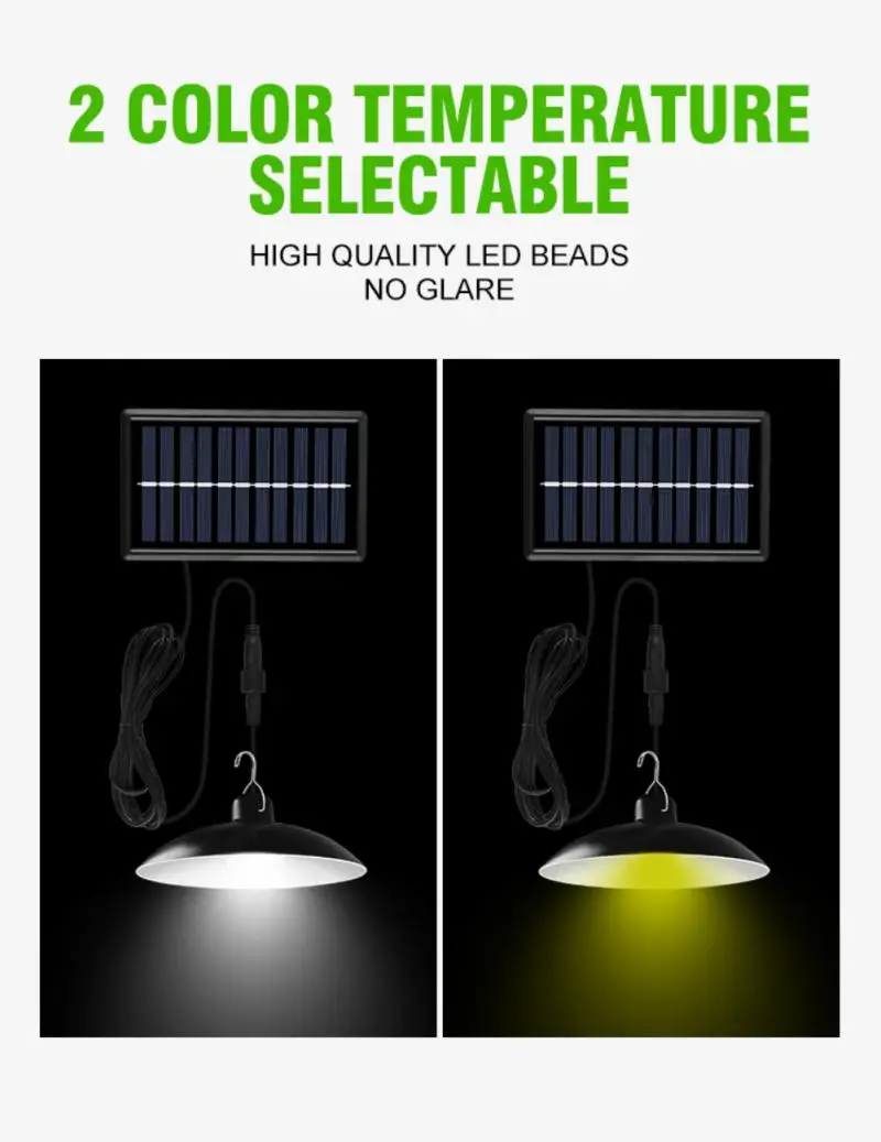 Уличная лампа на солнечной батарее с двойной головкой водонепроницаемый