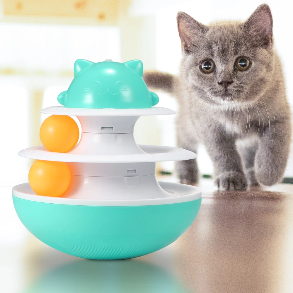 Кота из двух Слои проигрыватель интерактивные игрушки кошка ловля мяча