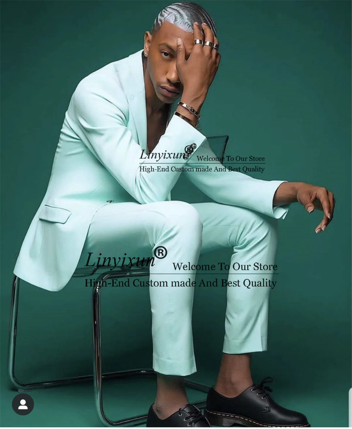 

Модные трендовые зеленые облегающие мужские костюмы, костюм для свадебного смокинга, мужской блейзер для вечеринки жениха, 2 предмета, Terno ...