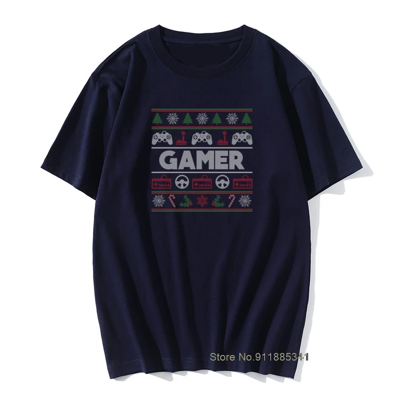 Футболка для геймеров мужские футболки Уродливый Рождественский свитер топы