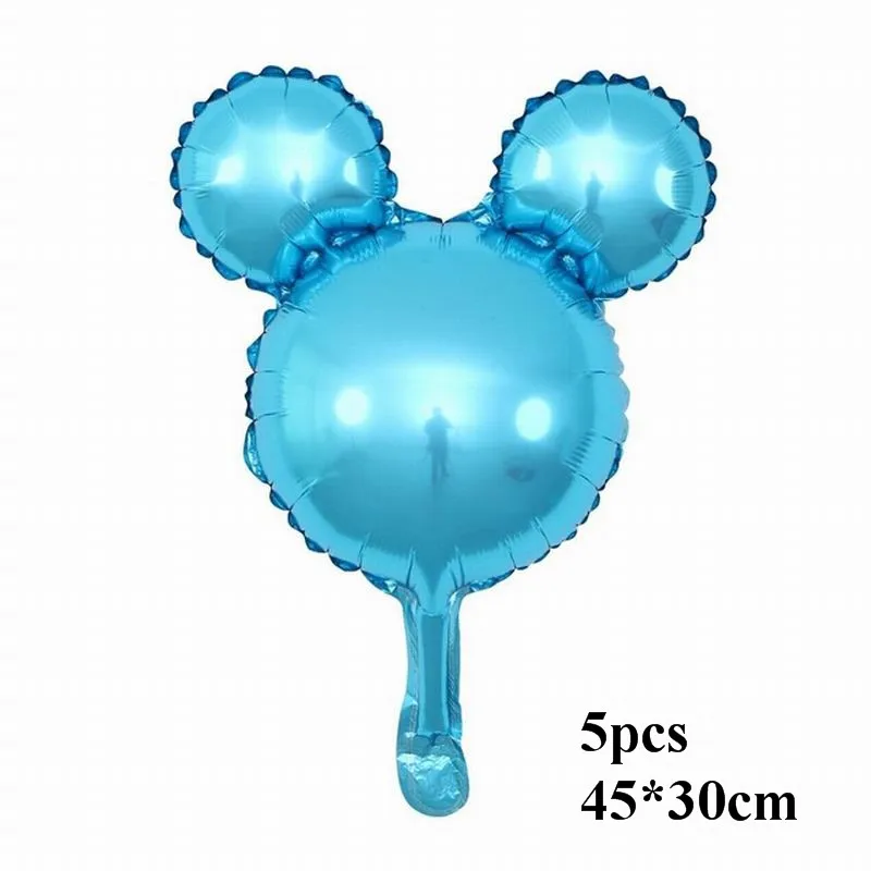 light blue mickey 8 шт с Микки Маусом и Минни Маус комплект Мышь шарик из фольги в форме baby shower вечерние писчая бумага globos детские игрушки для happy birthady вечерние украшения - Цвет: light blue mickey