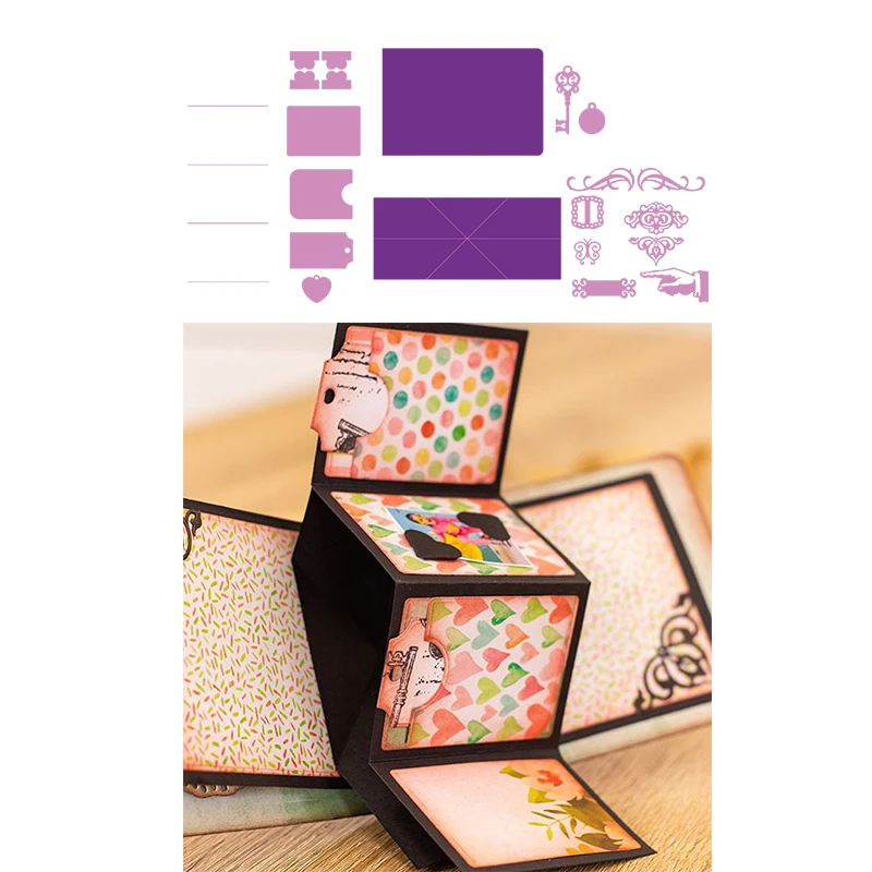 Лидер продаж складная брошюра металлические Вырубные штампы популярный Рисунок