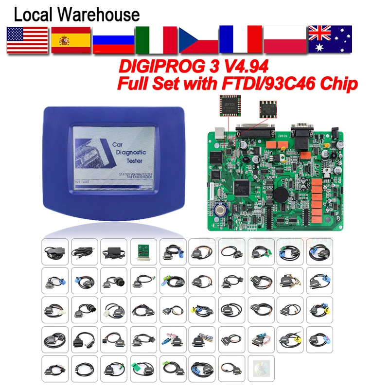 

Программатор Digiprog 3, FTDI FT232BL v4.94, OBD ST01, ST04, DIGIPROG III, одометр, регулировка пробега