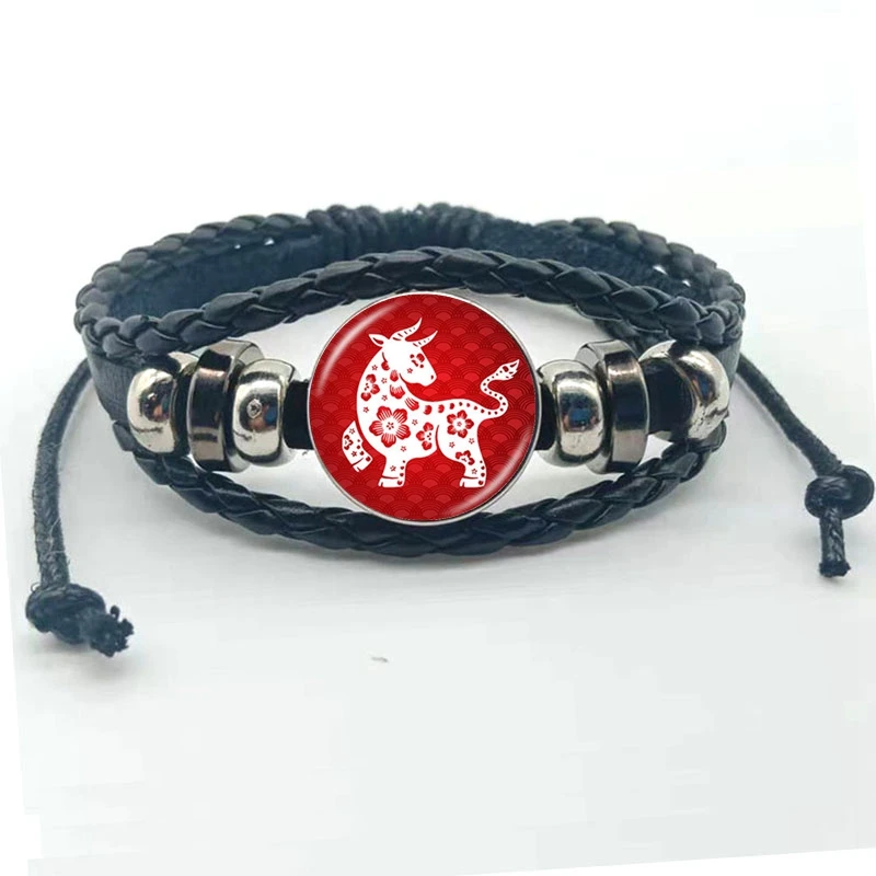 Новый модный браслет со знаком зодиака год крысы быка тигра кролика дракона