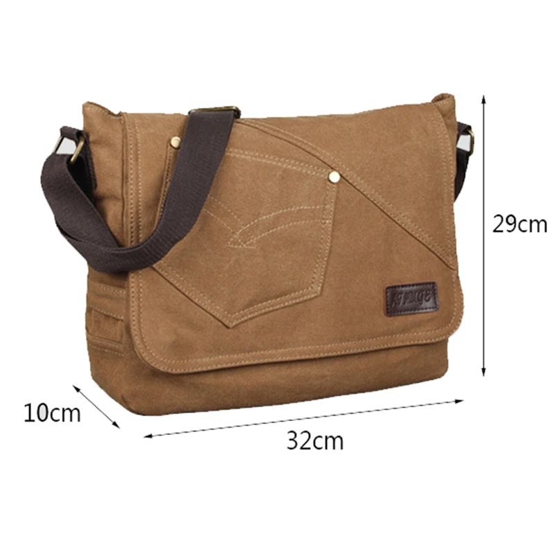 mens canvas crossbody casual shoulder bags vintage messenger travel handbags fashion student scholl bag briefcase ipad bag free global shipping