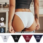 Трусы женские FINETOO, хлопковые с низкой талией, 3 шт.компл., размера плюс