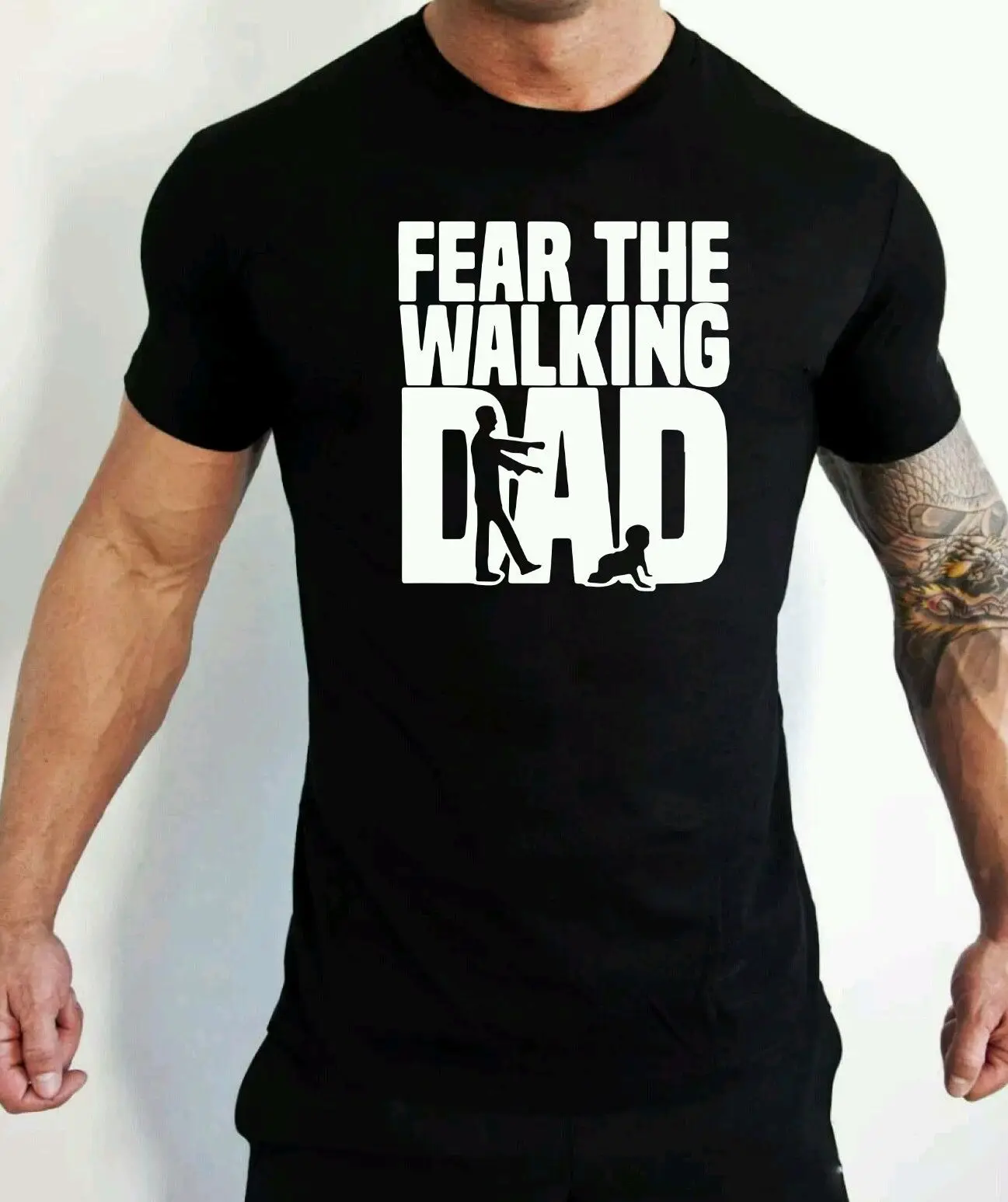 

Fear The Walking Dad T-Shirt Funny Humour The Walking Dead Fathers Day Summer Cotton O-Neck Short Sleeve T Shirt Gift Size S-3XL