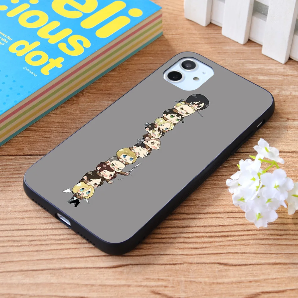 

For iPhone Attack on Titan Chibi Soft TPU border Apple iPhone Case