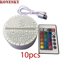 12510pc usb cable touch 3d led light holder lamp base night light replacement 7 color colorful light bases table decor holder