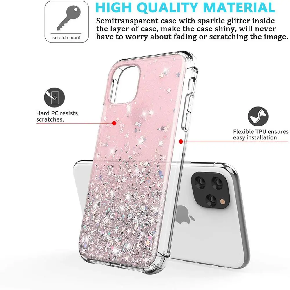 10 шт./лот Модный чехол для телефона iPhone 11 PRO X XR XS Max 7 8 Plus 12 задняя крышка блестящая