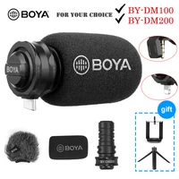 boya by dm100 dm200 a7h digital condenser mic microphone for iphone samsung type c android phones ipad ipod 3 5mm