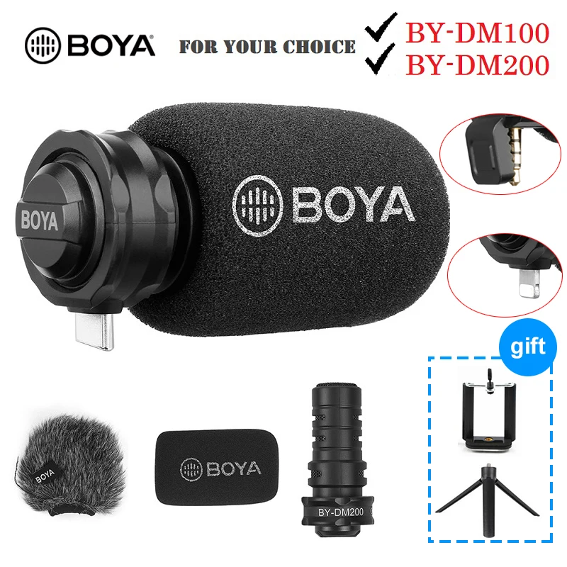 BOYA BY DM100 DM200 A7H цифровой конденсаторный микрофон для iPhone Samsung Android телефонов iPad iPod 3 5